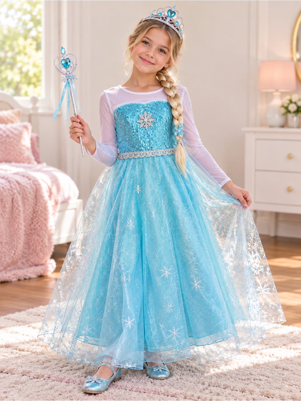 NWT Ice Princess Costume Dress + Accessories – Size 140 (8-10 yo)
